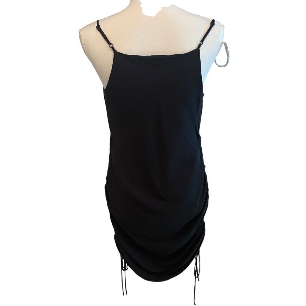 Krisa Ruched Mini Dress Black Size Small